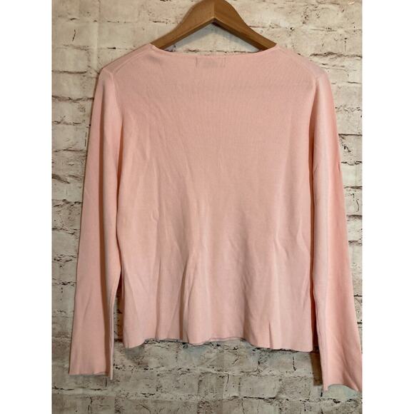SML Design Top Womens Large Baby Pink Santana Knit Asymmetric Neckline‎ Stretch - Picture 11 of 13
